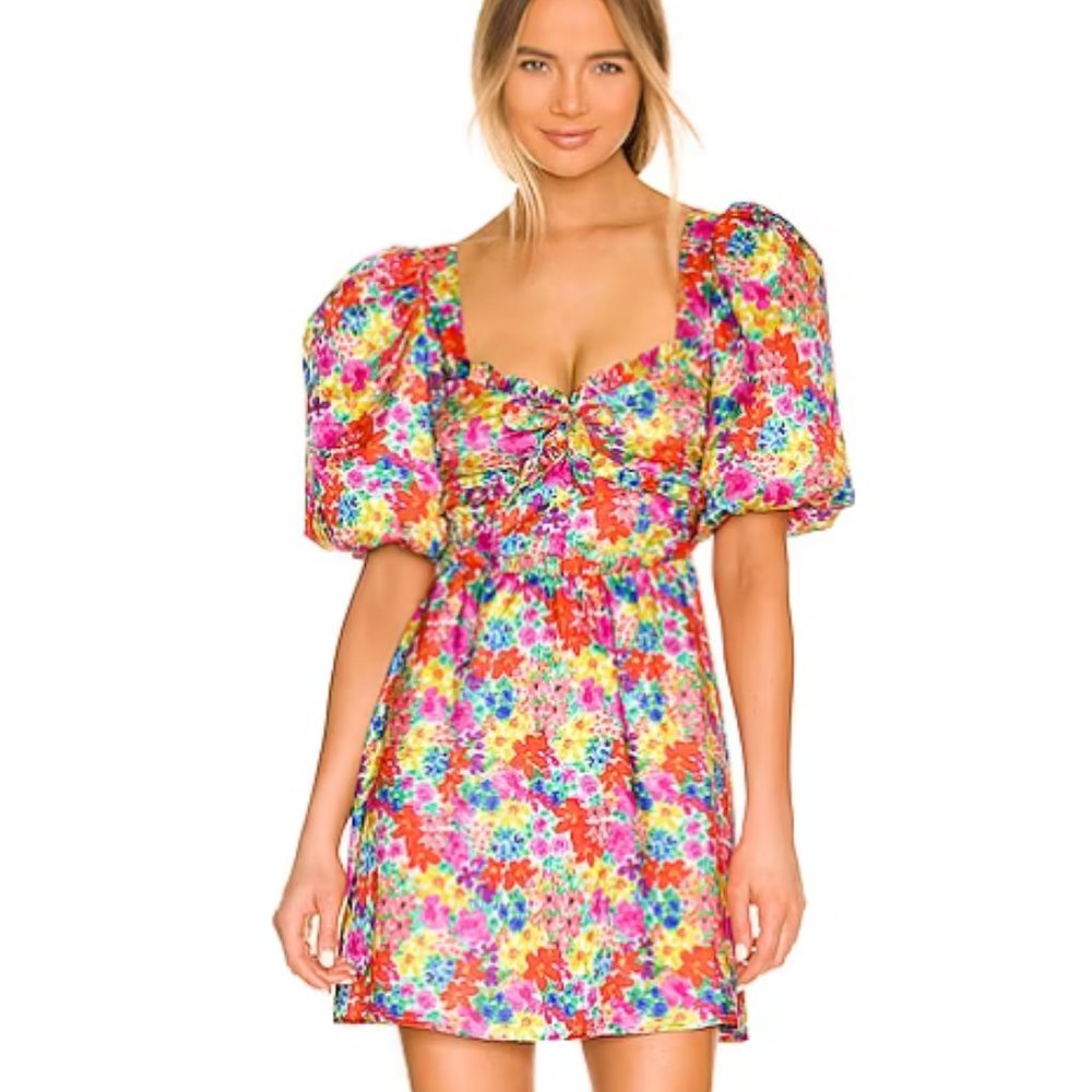 For Love and Lemons Merrill Puff Sleeve Dress